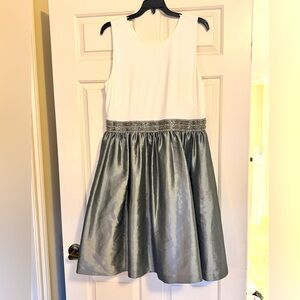 Calvin Klein midi party dress white and dark grey sz 14